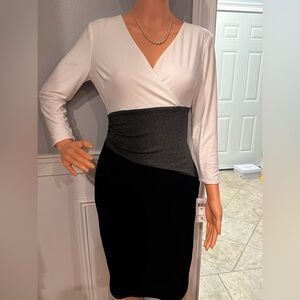 NWT Ralph Lauren Black and White Long Sleeve Dress Size 6P